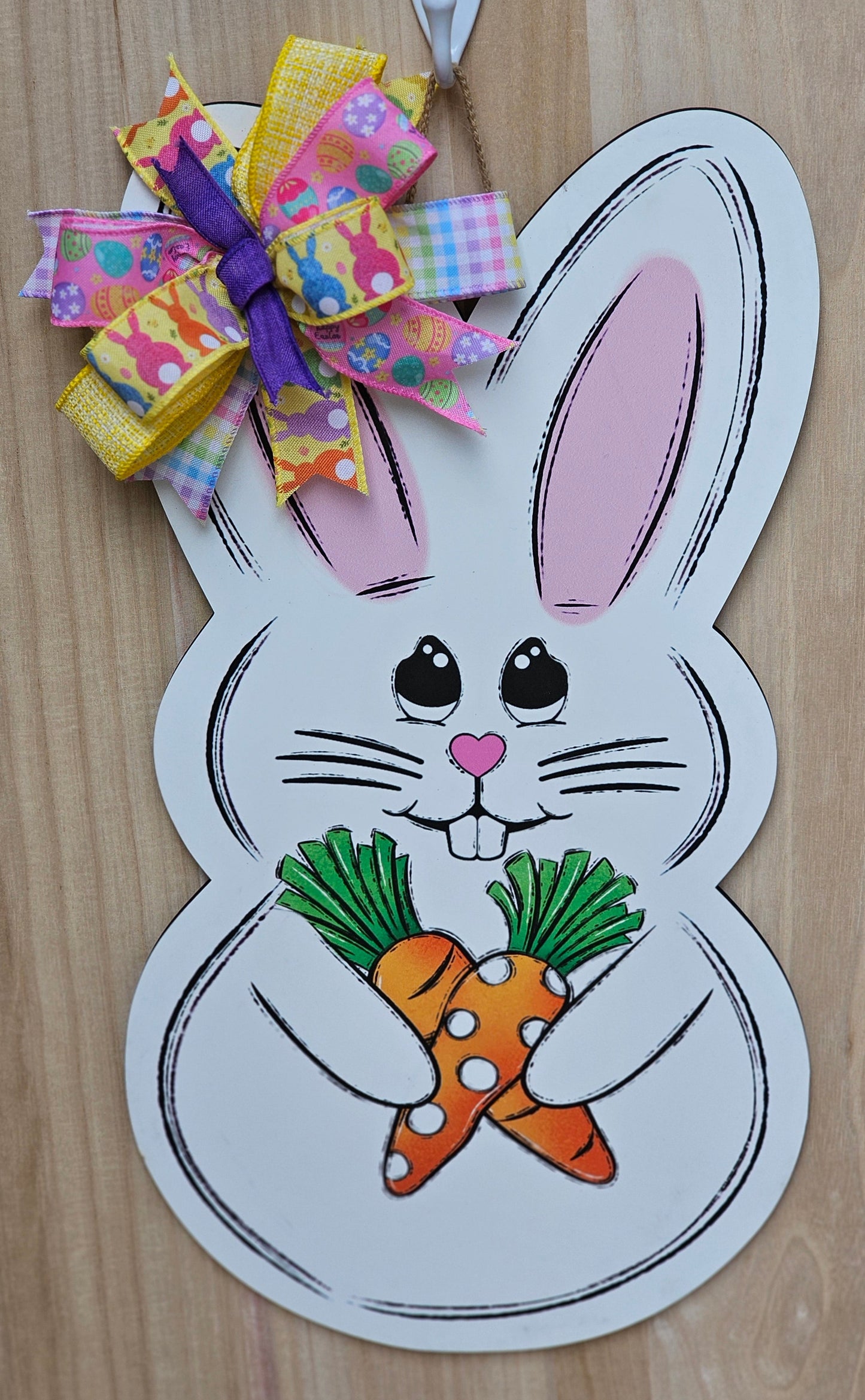 1 White Easter Bunny Door Hanger