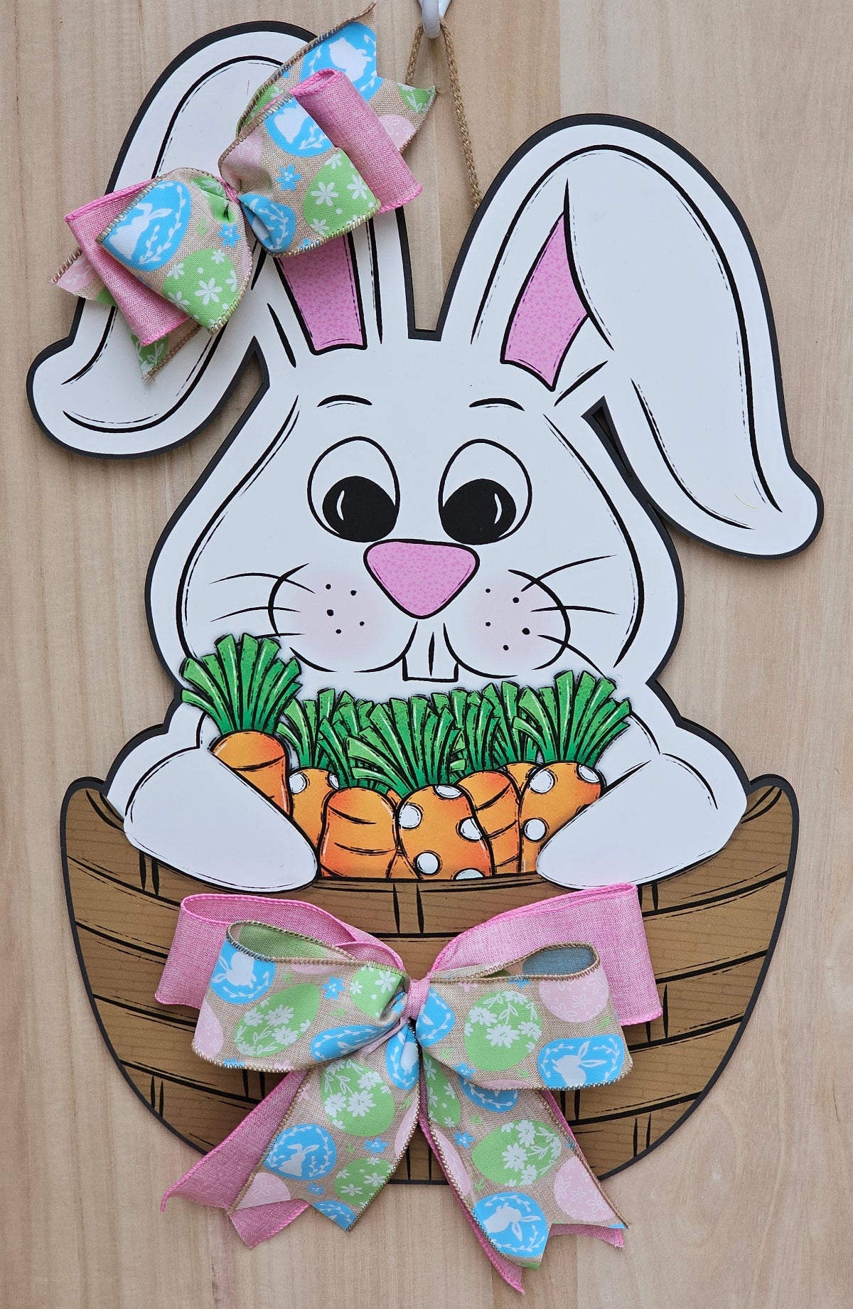 1 Easter Bunny with Basket Door Hanger