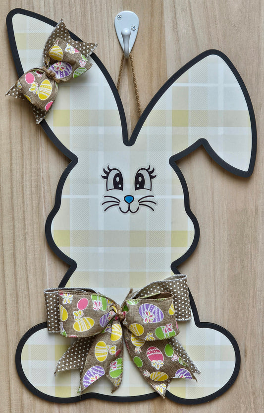 1 Decorated Gold Easter Bunny Door Hanger