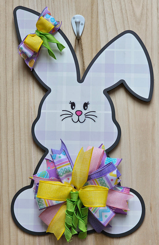 1 Decorated Purple Easter Bunny Door Hanger