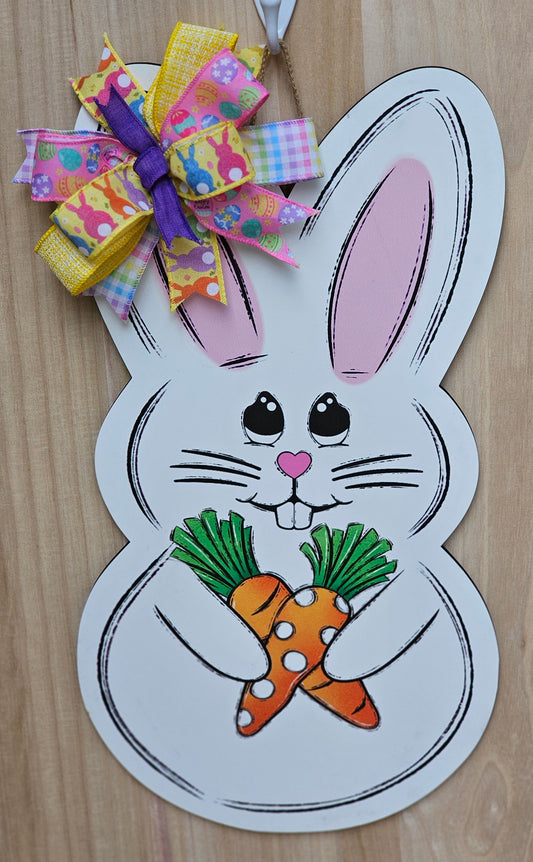 1 White Easter Bunny Door Hanger
