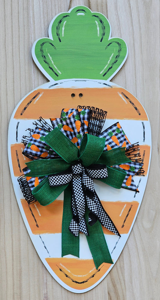 1 Carrot with Green Bow Door Hanger